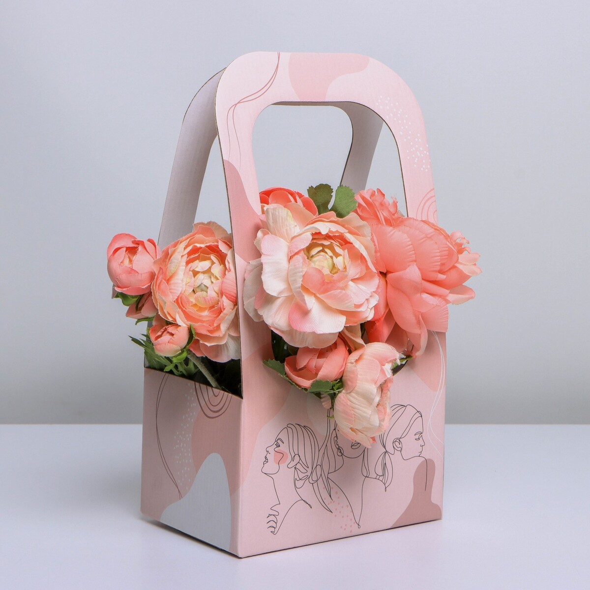 фото Коробка-переноска для цветов дарите счастье