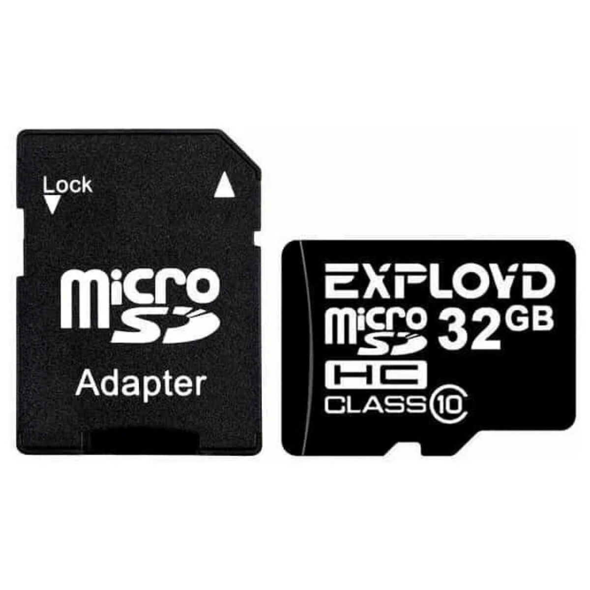 

Карта памяти exployd microsd, 32 гб, sdhc, класс 10, с адаптером sd, Черный