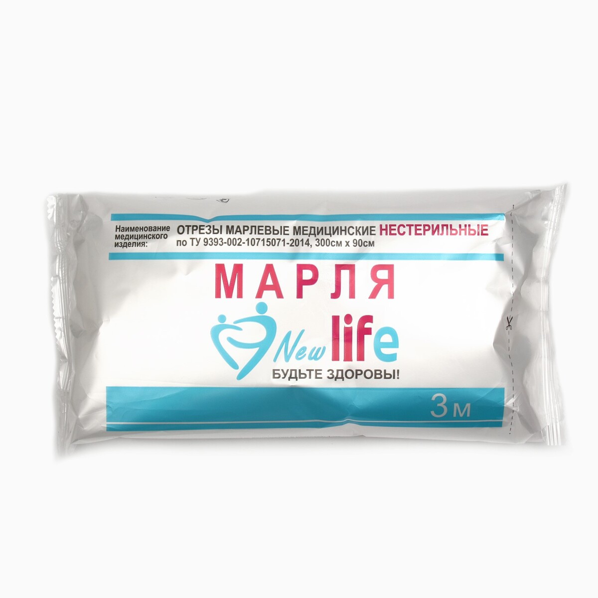 

Марлевый отрез медицинский нестерильный 300 см х 90 см 30 гр/м2