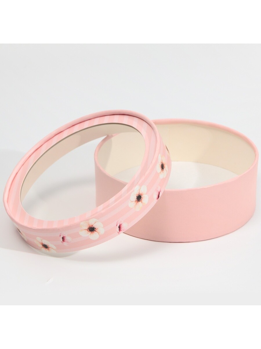 

Коробка для макарун, кондитерская упаковка тубус с окном,, Розовый