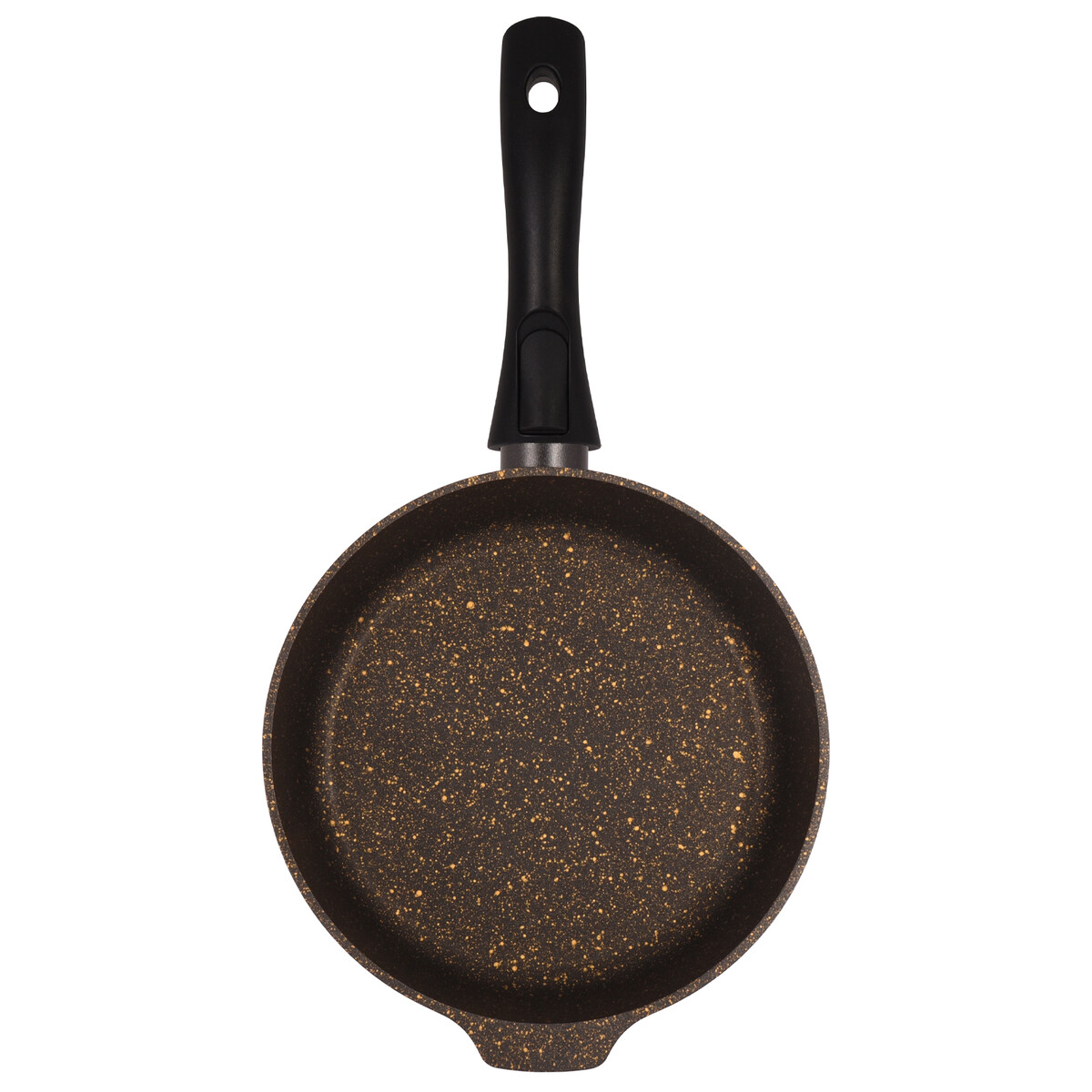 фото Сковорода литая 24см съемная ручка стеклянная крышка грация черный/золото kukmara