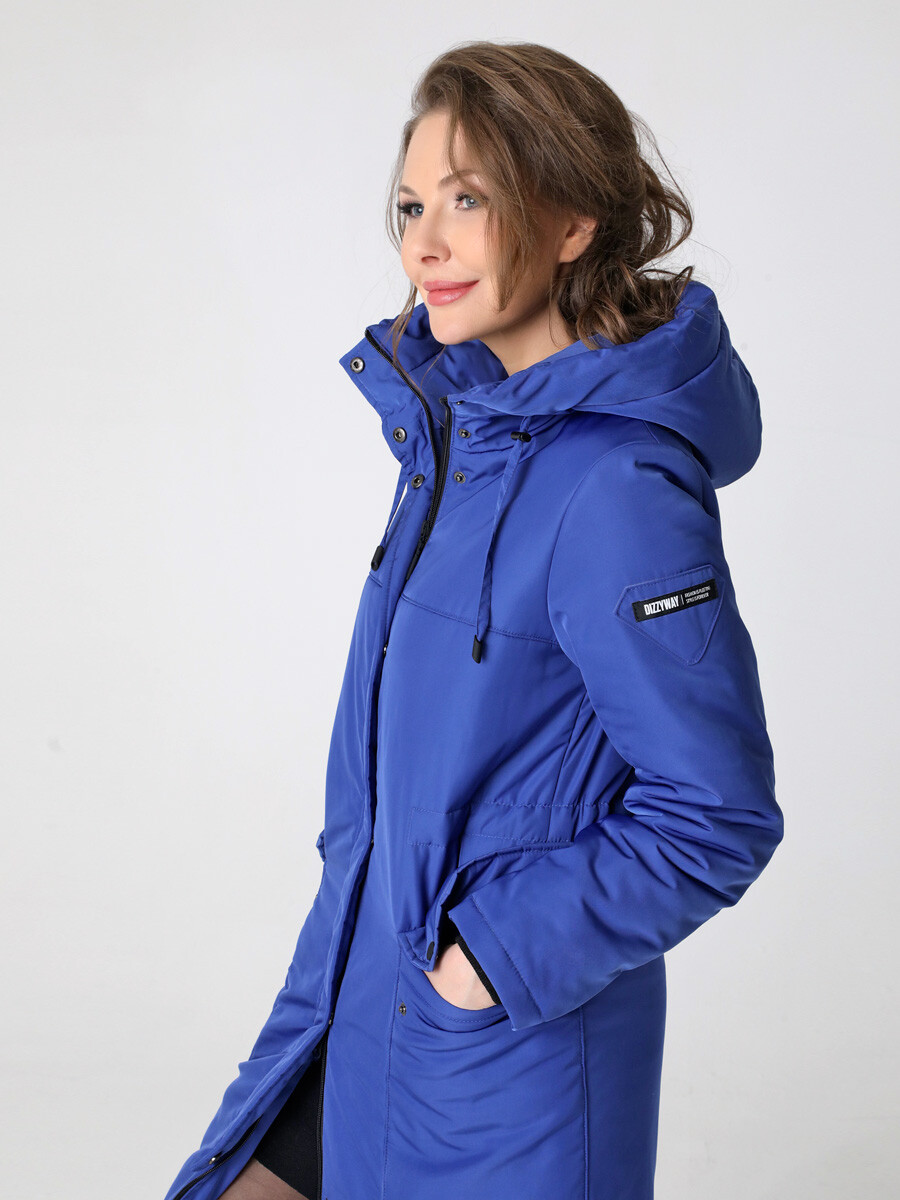 Пальто DizzyWay, размер 42, цвет синий 04139316 однобортное - фото 3