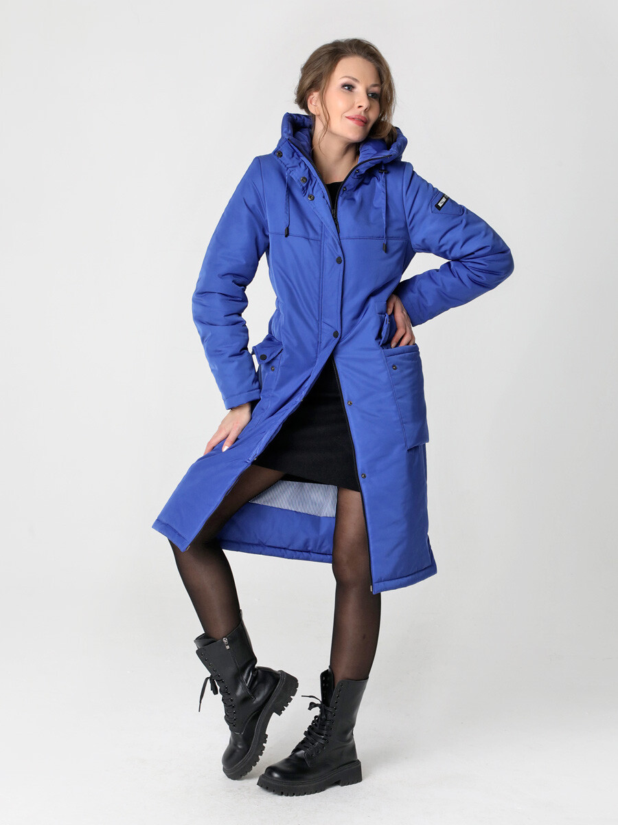 Пальто DizzyWay, размер 42, цвет синий 04139316 однобортное - фото 4