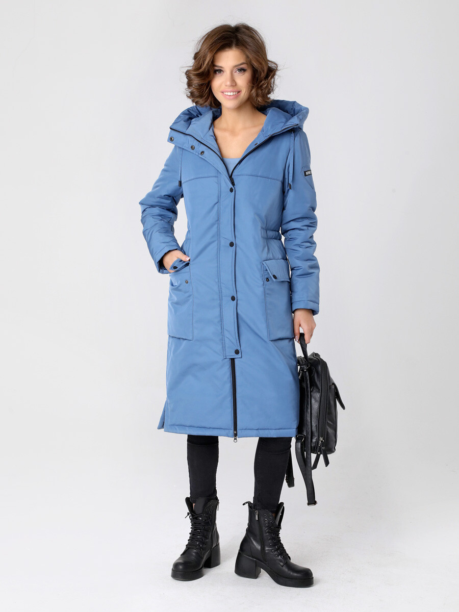 Пальто DizzyWay, размер 44, цвет голубой 04139322 однобортное - фото 4