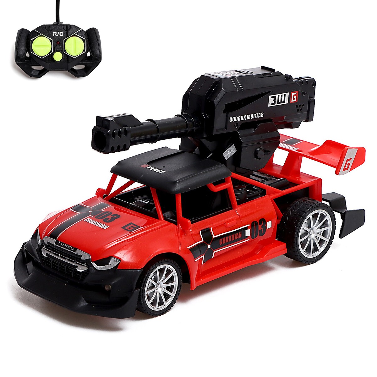 Машина радиоуправляемая race, 1:18, стреляет гелевыми пулями, работает от аккумулятора, цвет красный радиоуправляемая боевая машина keye toys k15 стреляет дисками 2 4ghz