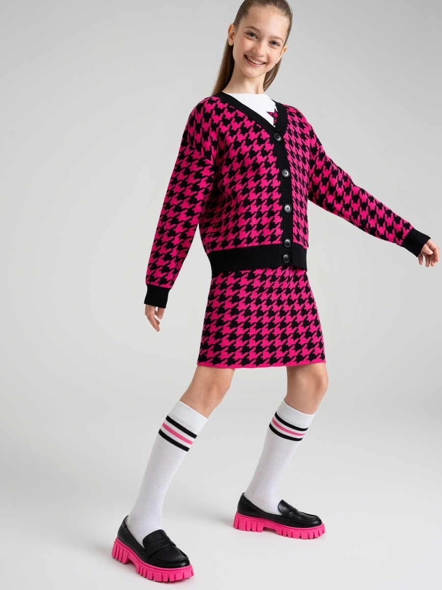 Комплект трикотажный кардиган юбка playtoday комплект для девочки кардиган и юбка 22127072