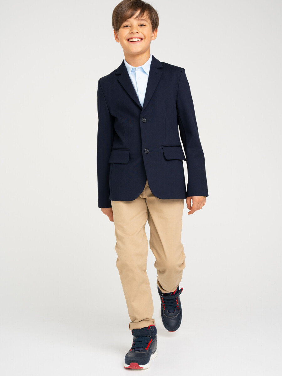 Пиджак трикотажный PLAYTODAY, размер рост 128 см, цвет темно-синий
