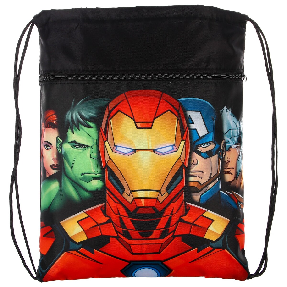 

Мешок для обуви с карманом 420×350 мм, мстители железный человек (мягкий полиэстер, плотность 210d), Разноцветный;черный