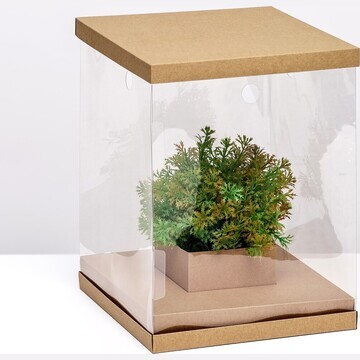 Коробка для цветов с вазой и pvc окнами,