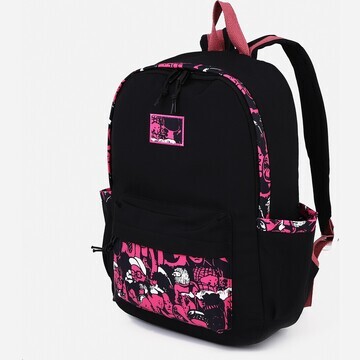 Рюкзак на молнии, цвет черный/розовый