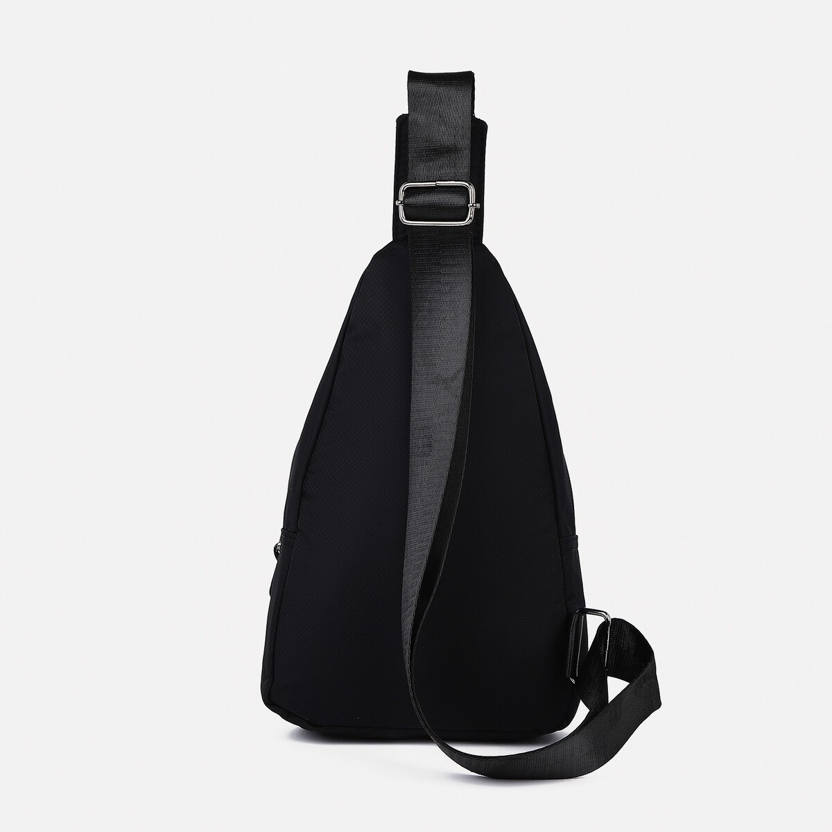 фото Сумка слинг мужская из текстиля, отверстие для наушников, цвет черный no brand