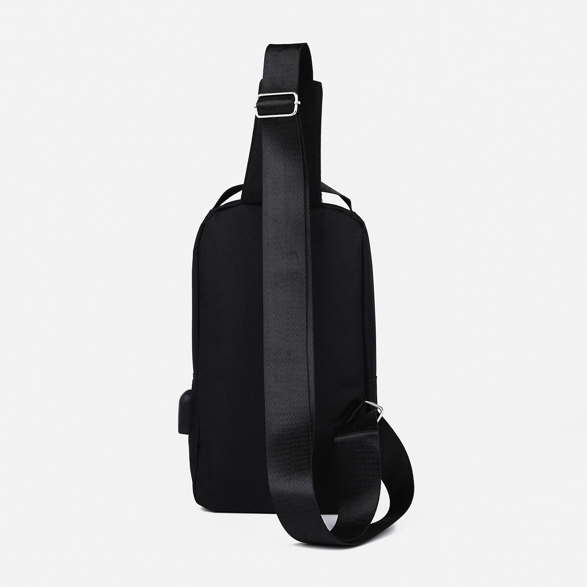 фото Сумка слинг мужская из текстиля, цвет черный no brand