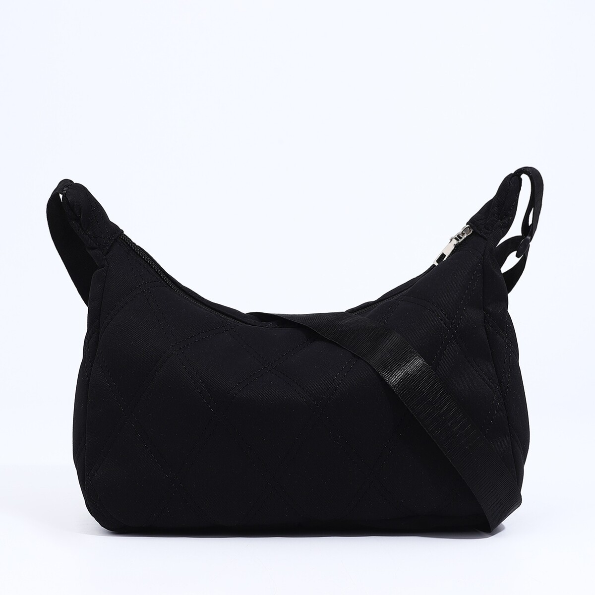 Сумка-мешок на молнии, цвет черный сумка мешок для игрушек кролик на утяжке 35х35х52 см небесно голубая