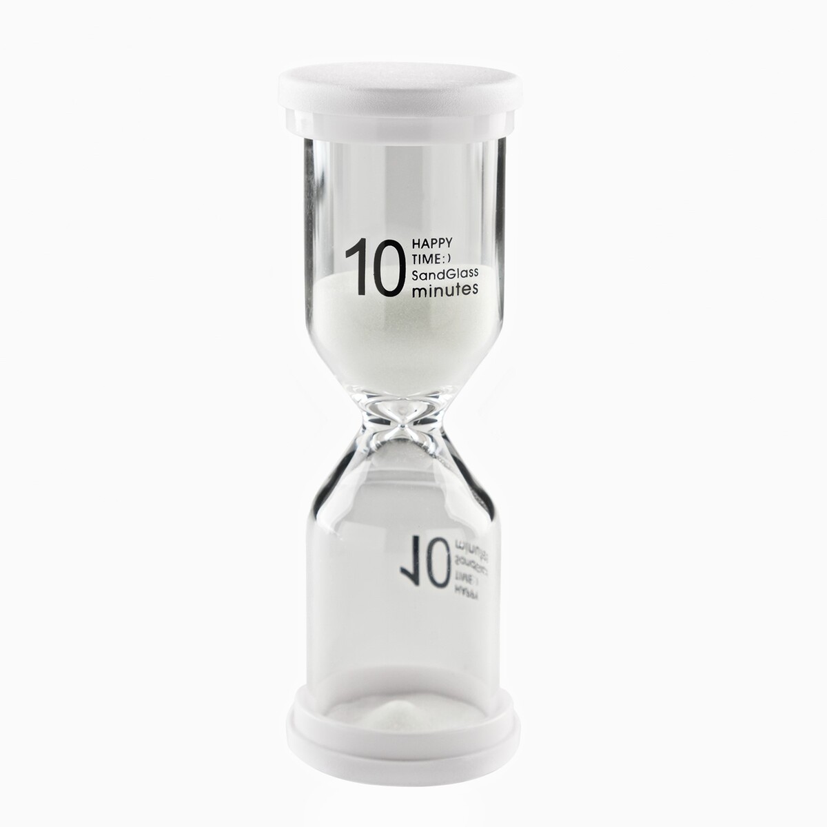 Песочные часы happy time, на 10 минут, 4 х 11 см, белые часы шахматные кварцевые 9004а 18х10 5х5 5 см белые