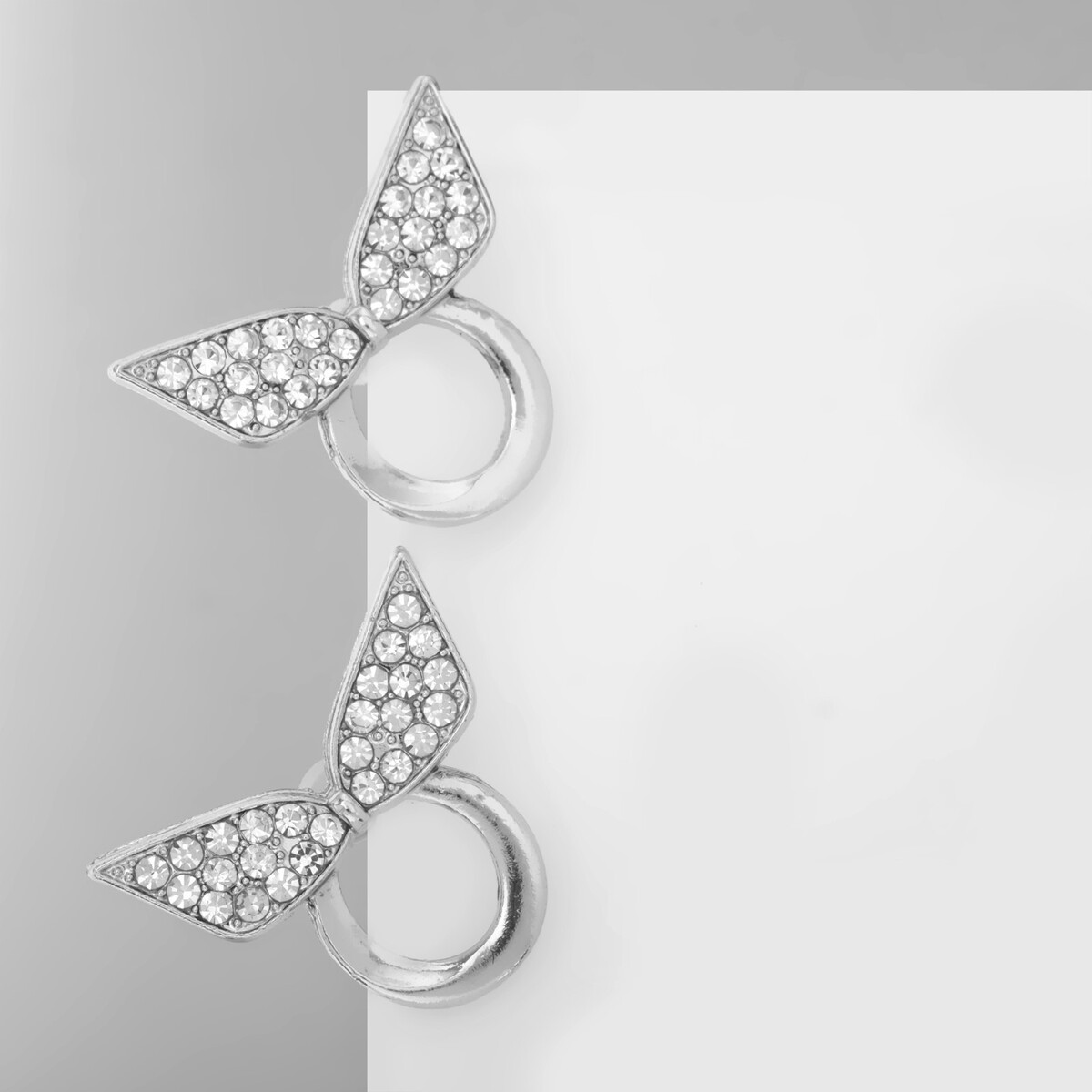 

Серьги со стразами, Белый