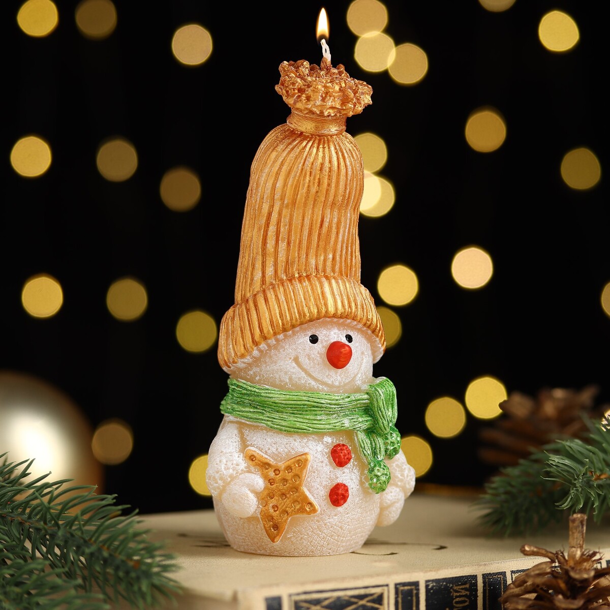 Свеча декоративная фигурка декоративная снеговик 33 см syxrwwa 4723009