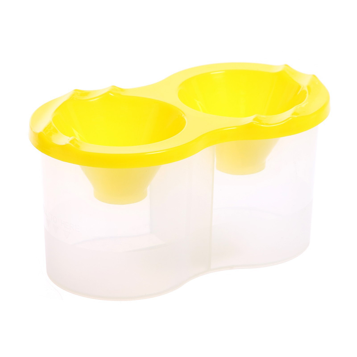 

Стакан - непроливайка для рисования двойной calligrata, 150 мл ×2, с держателем для кистей, желтый, Разноцветный;желтый;прозрачный