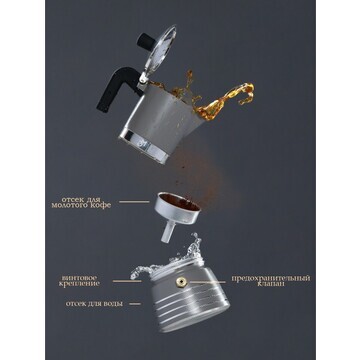 Кофеварка гейзерная magistro moka, на 6 