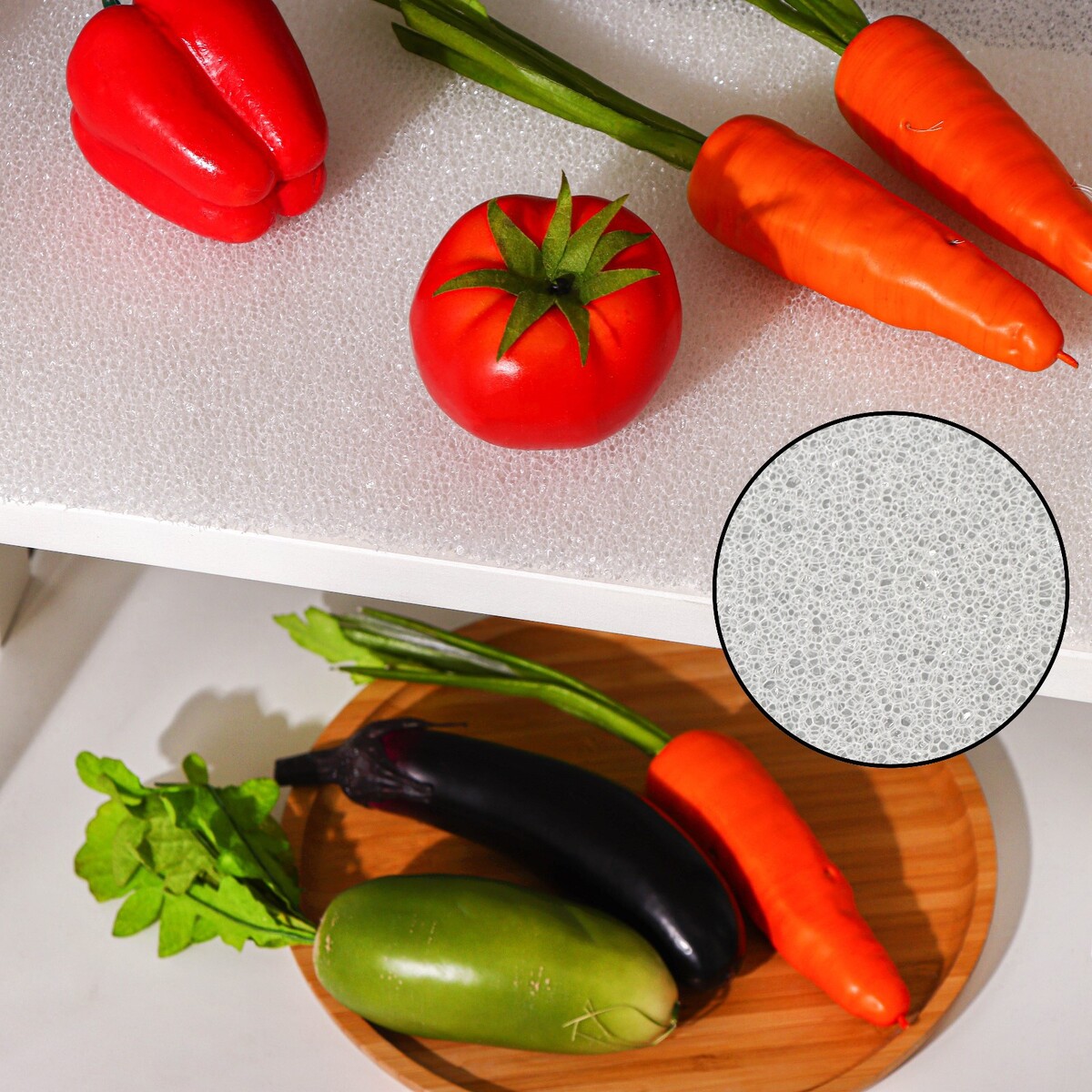 Коврик в холодильник доляна, 30×50 см, поролон, цвет белый коврик для сушки посуды микрофибра 51х38 см 406 045