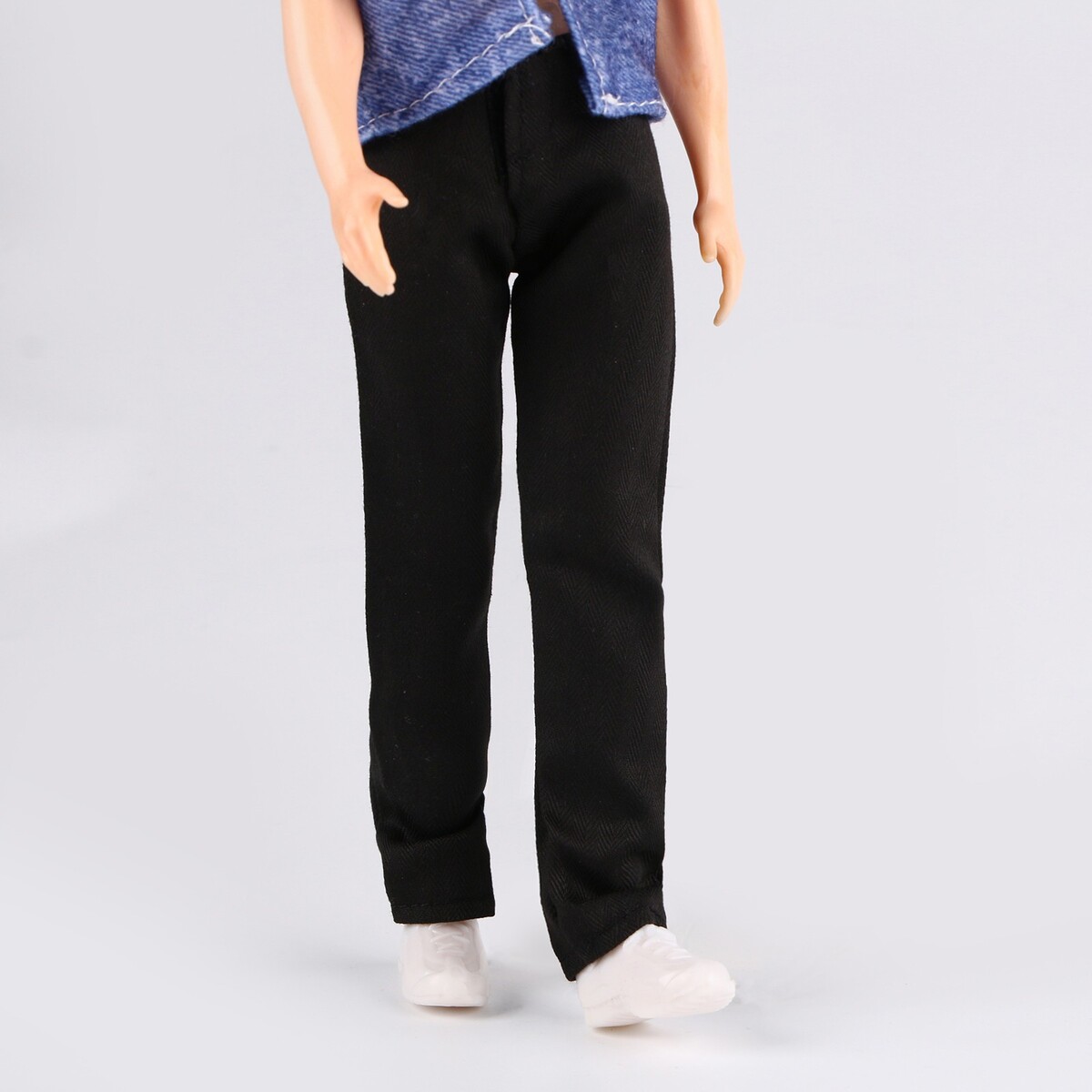 Джинсы для кукол мужчин, длина — 18 см, цвет черный tukitu комплект одежды для кукол весна осень пальто водолазка джинсы берет 40 см