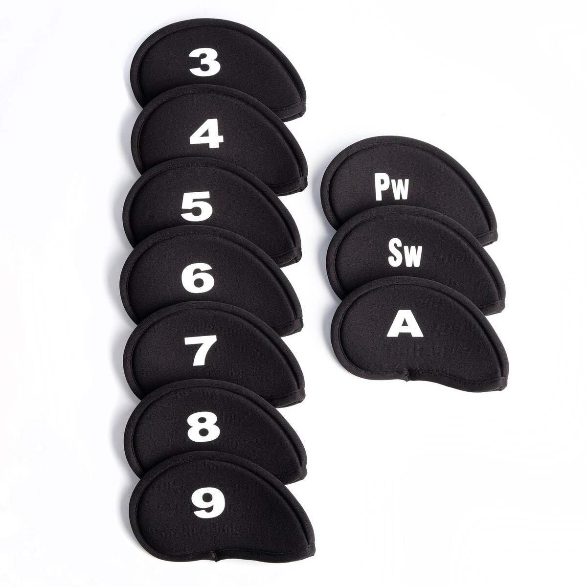 Набор чехлов для гольф-клюшек, 10 шт, черные набор подставок для гольф мяча из пластика h 8 3 см 10 шт белые