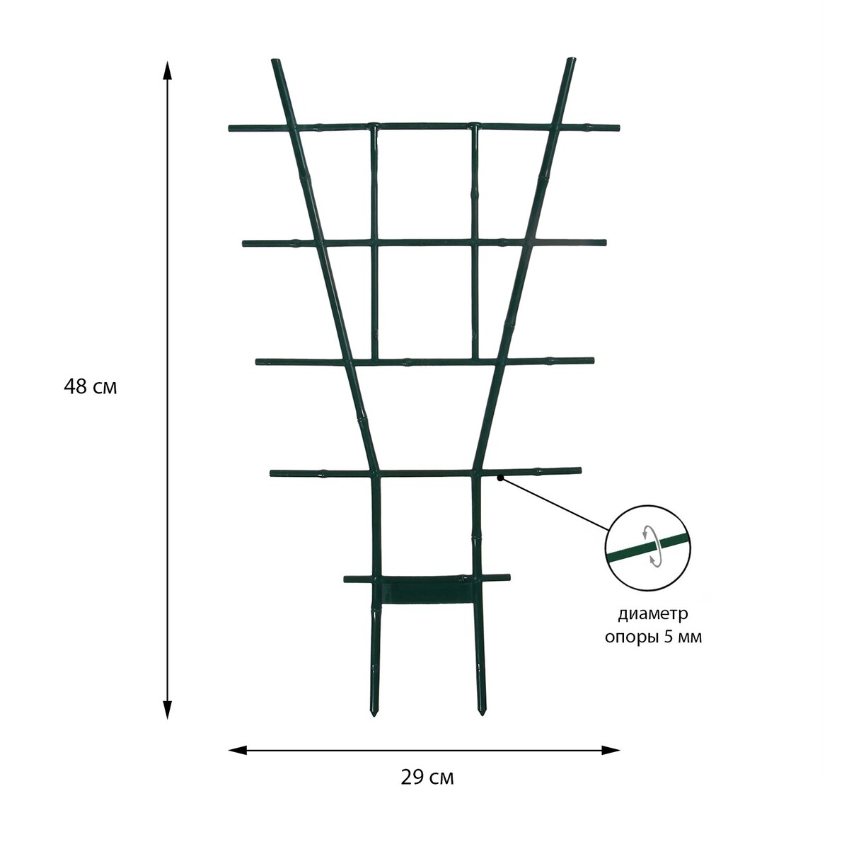 Шпалера, 48 × 29 × 0.5 см, пластик, зеленая, greengo зажим для растений набор 20 шт пластик greengo