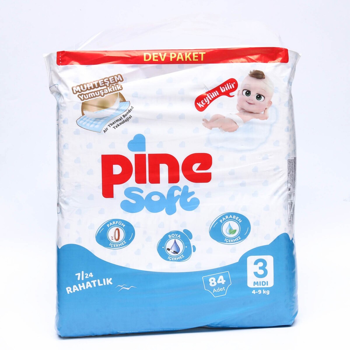 Подгузники детские pine soft 3 midi (4 - 9 kg), 84 шт No brand