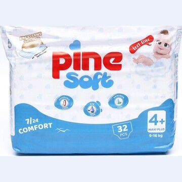 Подгузники детские pine soft 4+ maxi plu