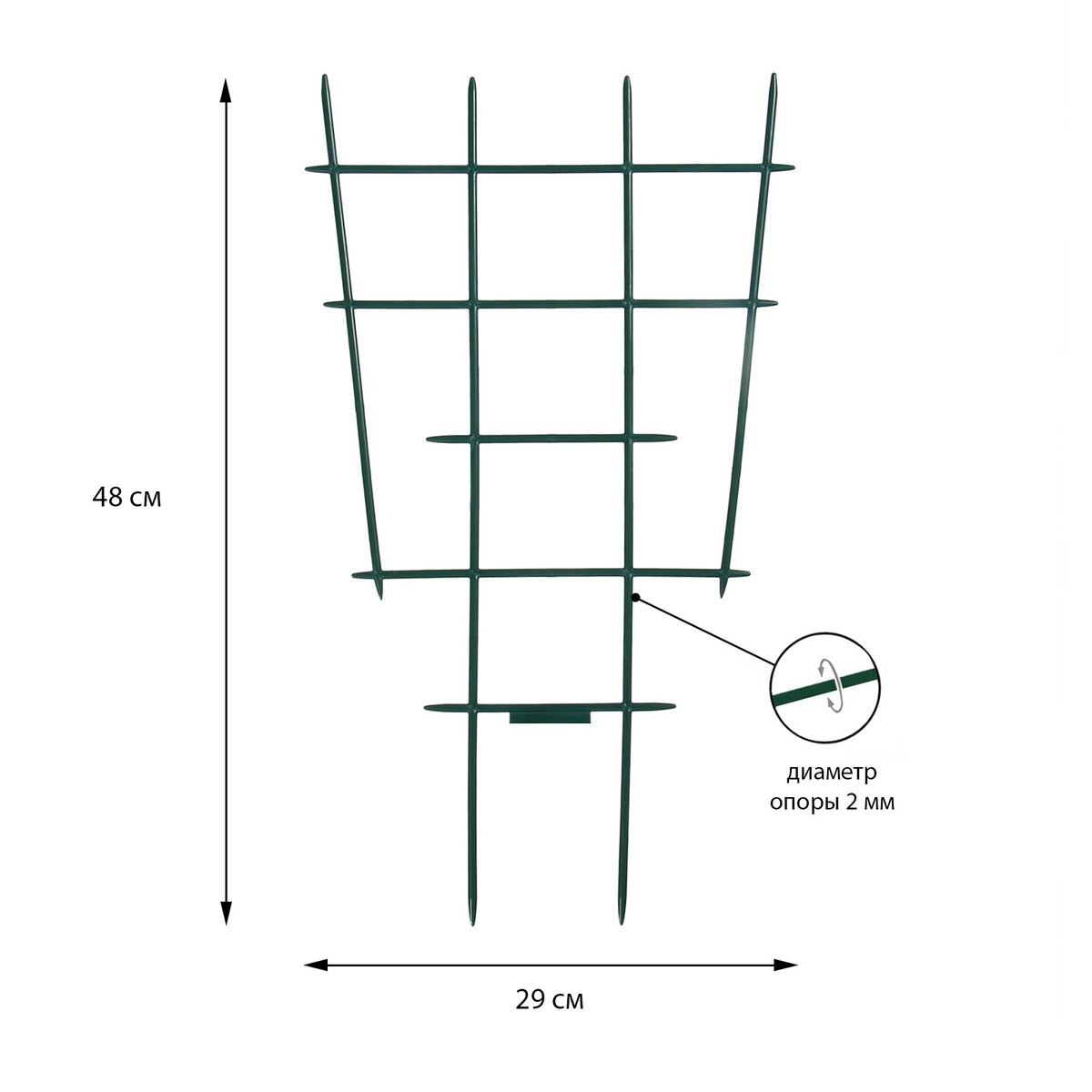 Шпалера, 48 × 29 × 0.2 см, пластик, зеленая, greengo папка скоросшиватель hor lines пластик 0 7мм зеленая