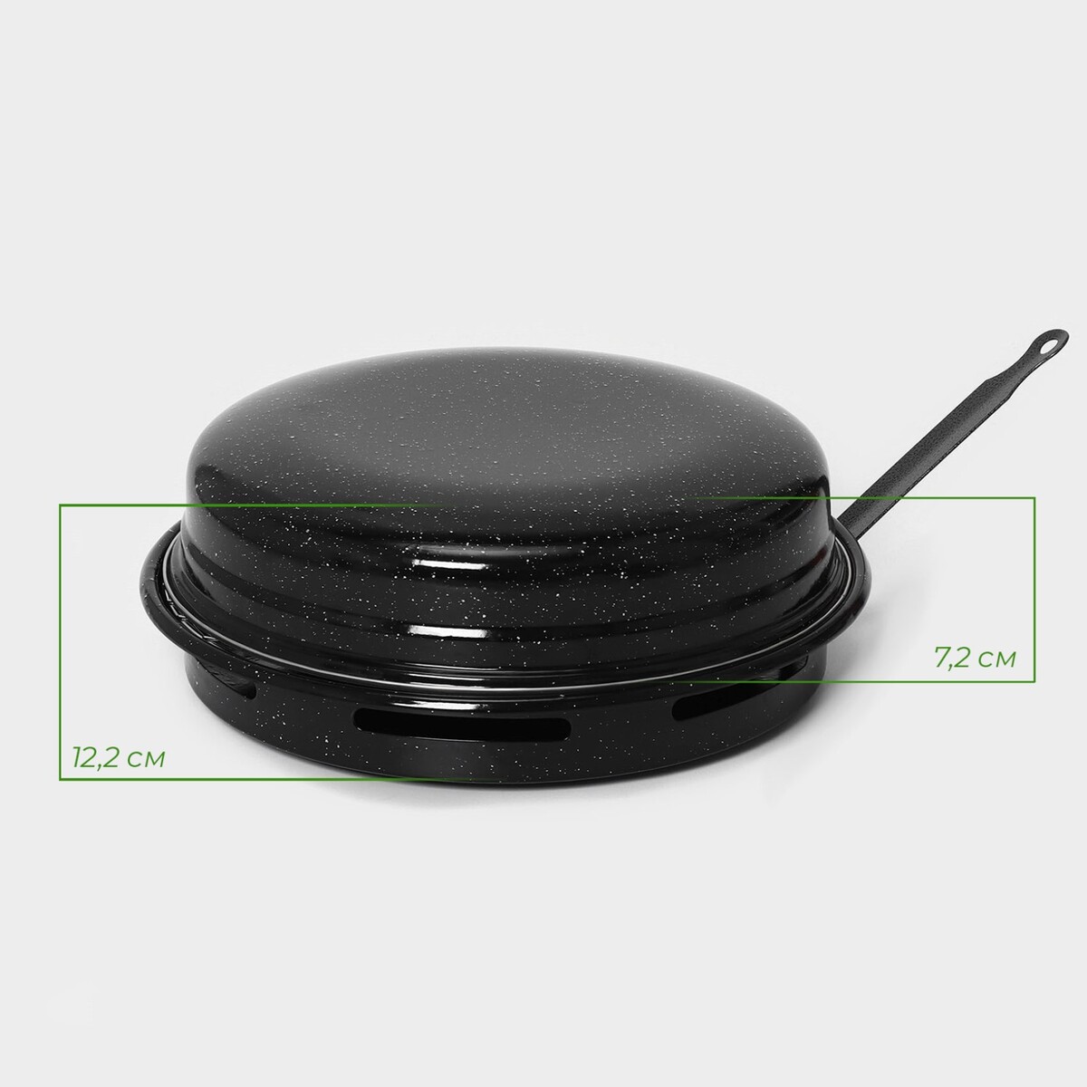фото Сковорода- гриль healthy grill, d=33 см, эмалированное покрытие, цвет черный no brand