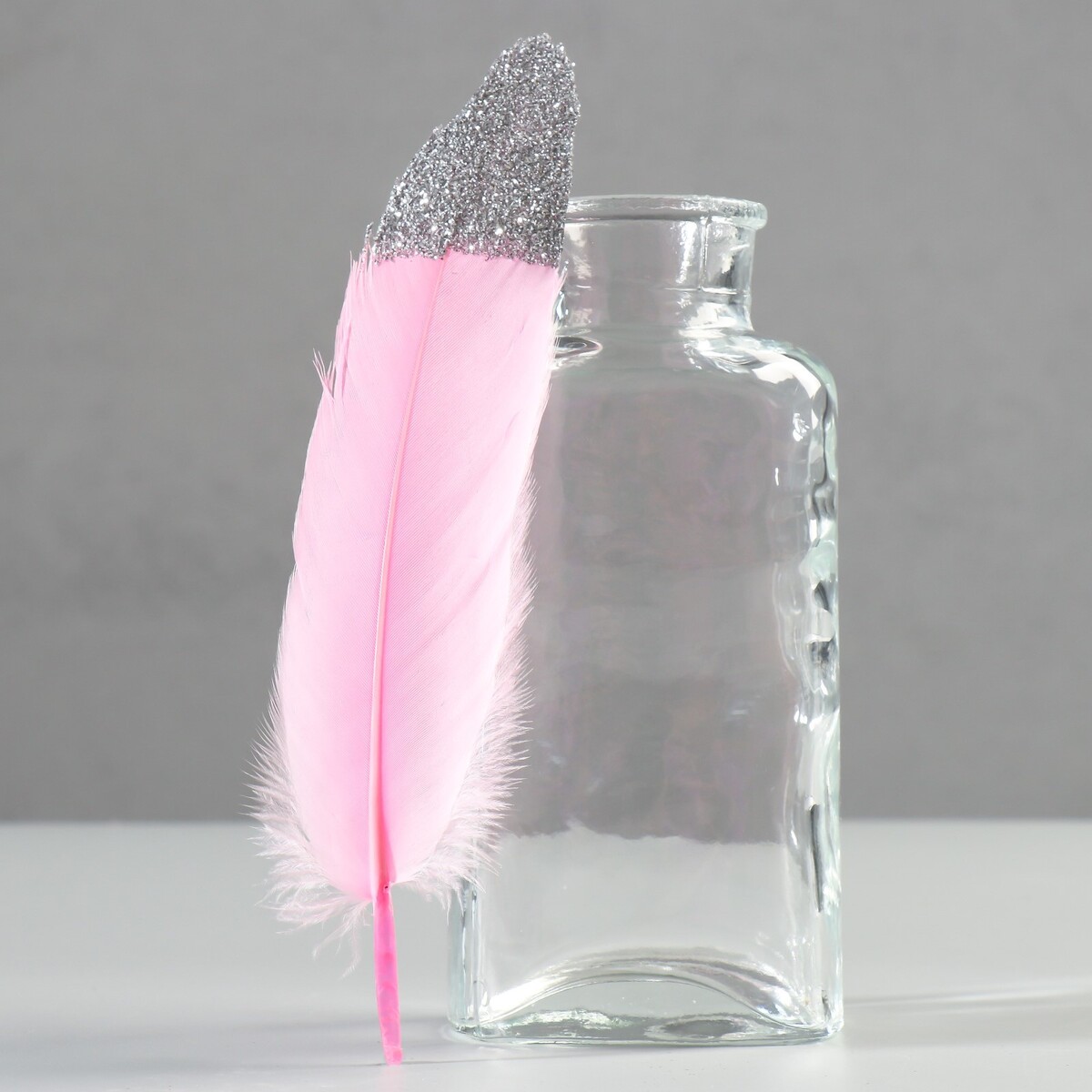 Набор перьев гуся 15-20 см, 10 шт, ярко-розовый с серебрянной крошкой набор для творчества аппликация eva крошкой и раскраска маска на резинке