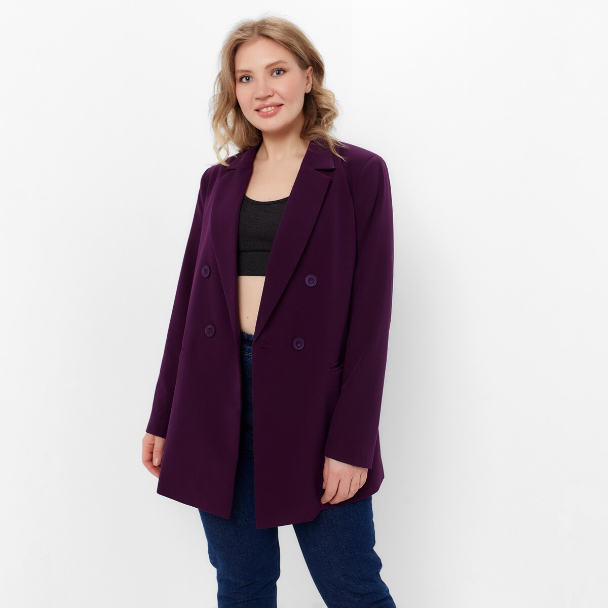 Пиджак MINAKU, размер 48, цвет фиолетовый 04874812 - фото 5