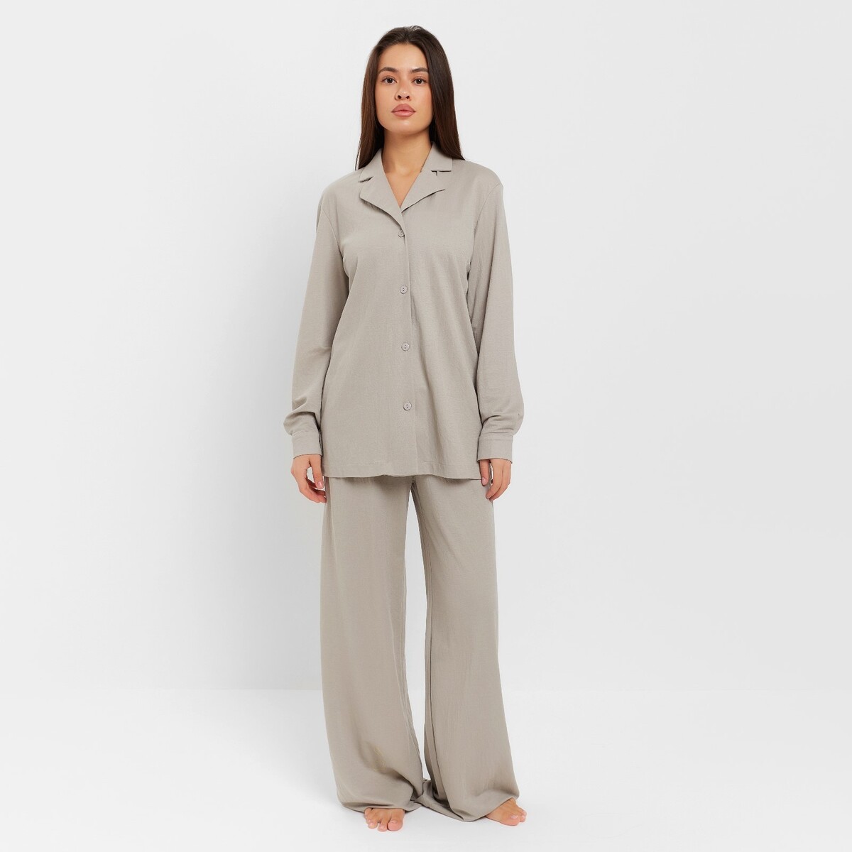 Комплект рубашка брюки топ KAFTAN, размер 42, цвет серый 04874873 - фото 2
