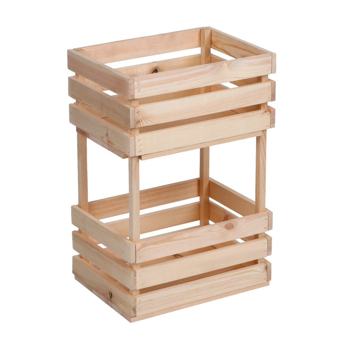 Ящик для овощей, 30 × 40 × 60 см, деревянный, двухуровневый кашпо ящик деревянный 13 5х13 5х30 см коричневый прованс