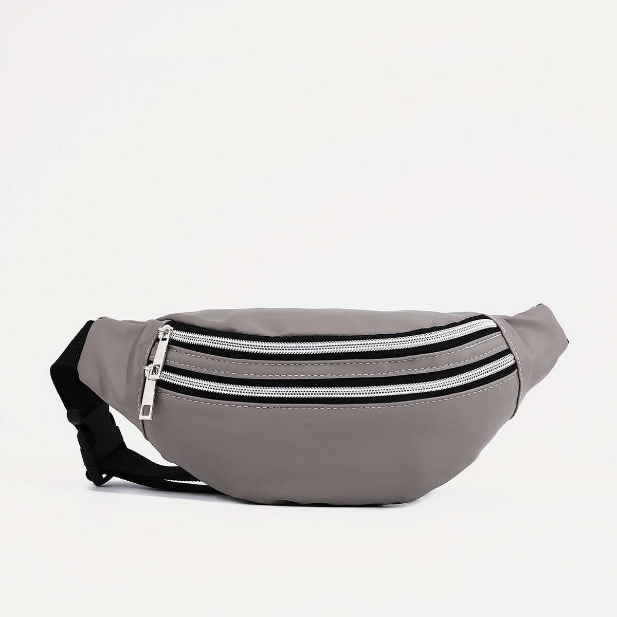 Поясная сумка на молнии, наружный карман, цвет серый сумка поясная polar п17002 серая серый