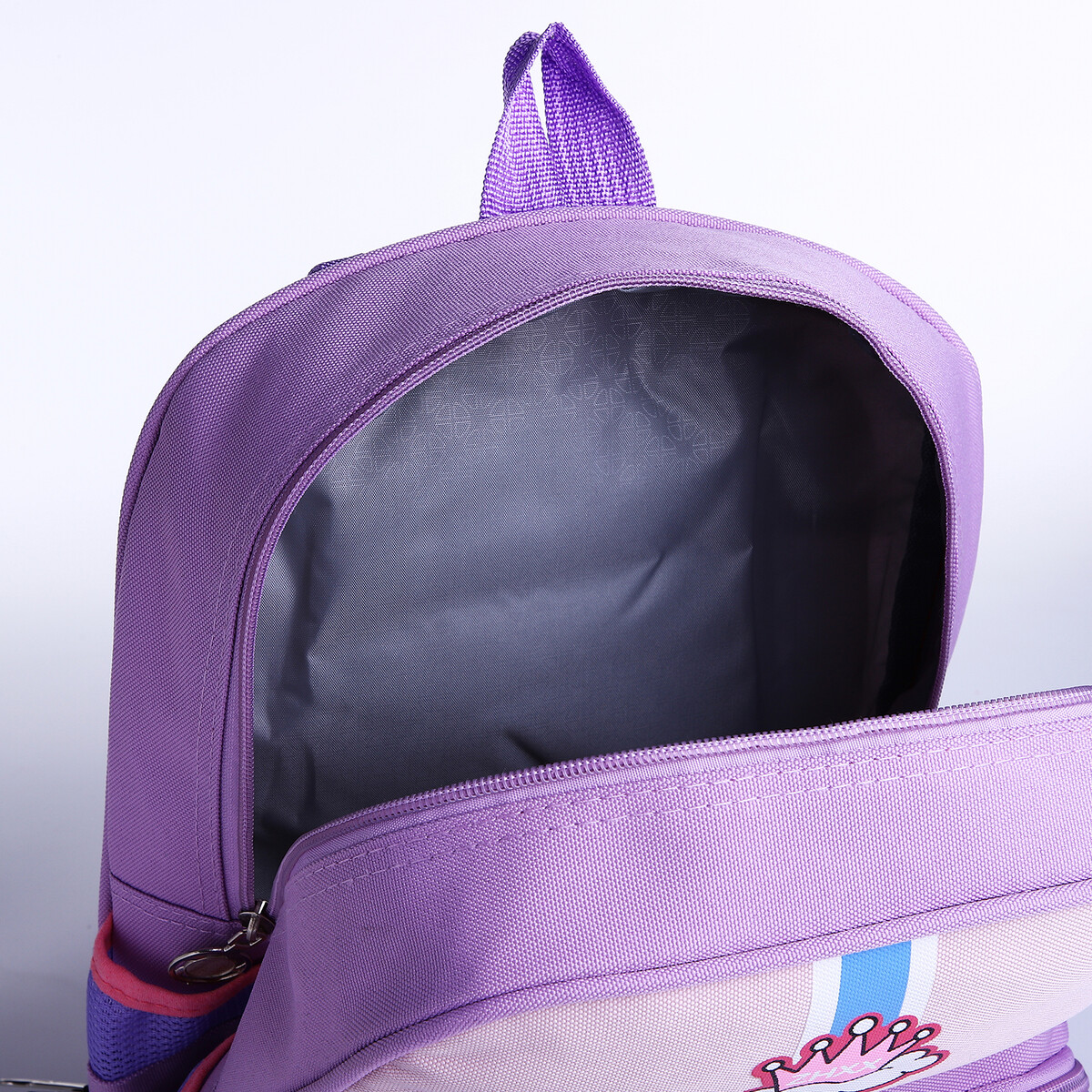 фото Рюкзак детский на молнии, 3 наружных кармана, цвет фиолетовый no brand