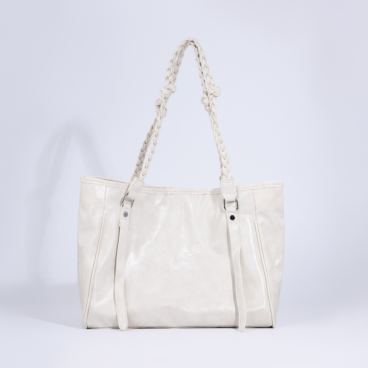 Сумка-шопер на магните, цвет белый сумка шопер женская болоньевая 40 35 7см белый