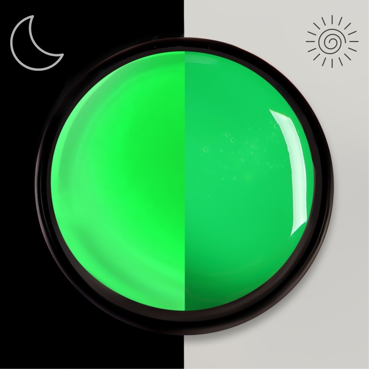 Гель-паутинка, светящийся в темноте, 3-х фазный, led/uv, 7 мл, цвет зеленый мяч светящийся для животных малый tpr 4 5 см зеленый