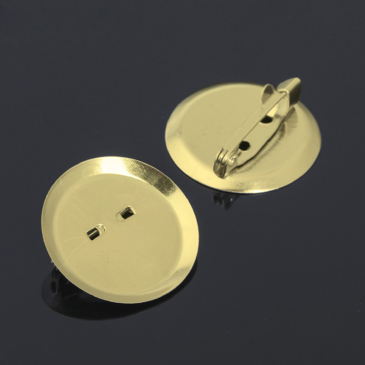 Основа для броши с круглым основанием см-367, (набор 5 шт.) 25 мм, цвет золото