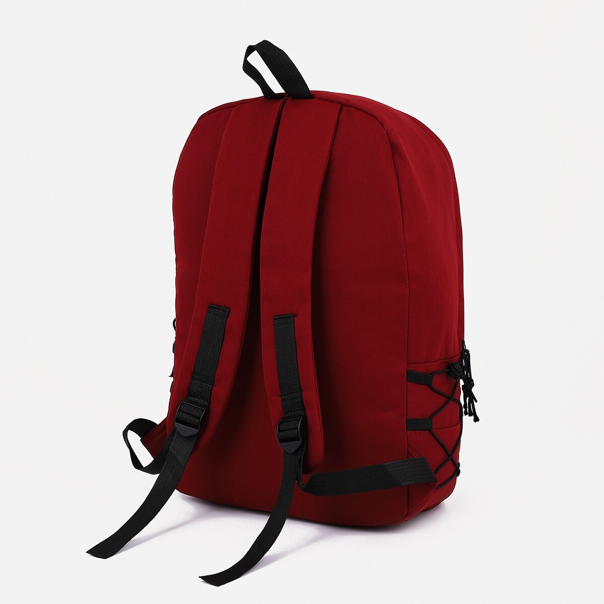фото Рюкзак школьный из текстиля на молнии, 3 кармана, цвет бордовый no brand