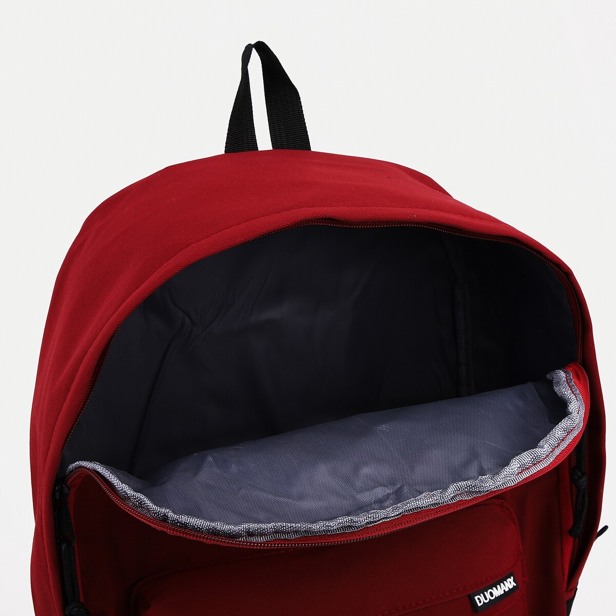 фото Рюкзак школьный из текстиля на молнии, 3 кармана, цвет бордовый no brand