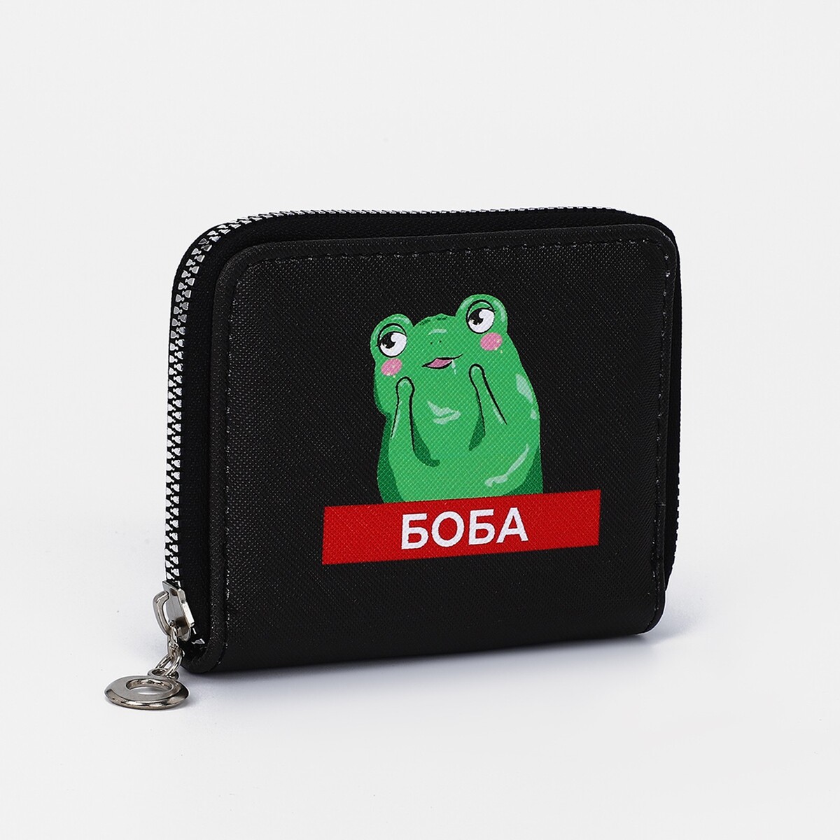 фото Кошелек на молнии, отдел для карт, для монет, цвет черный no brand
