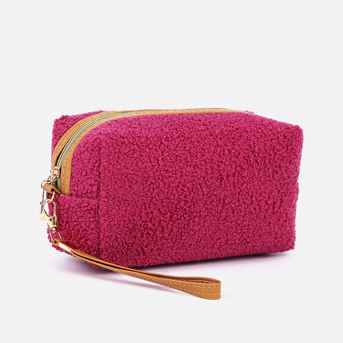 Косметичка на молнии, с подкладом, цвет малиновый сумка шоппер на молнии градиент искусственный мех 40см 35 см