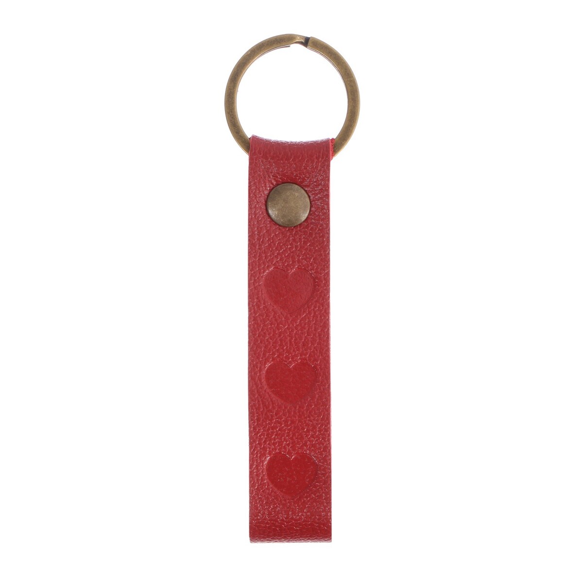 Брелок для автомобильного ключа, ремешок, натуральная кожа, красный, сердце No brand 04895345 - фото 3