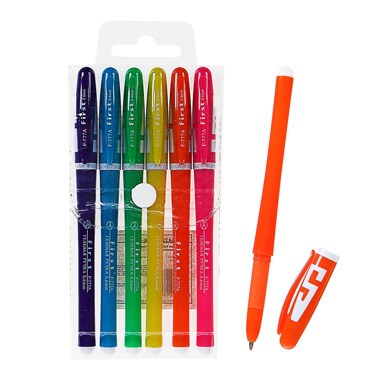 Набор гелевых ручек, 6 цветов, корпус цветной с белыми вставками, в блистере ручки гелевые 12цв неон корпус с печатью 0 7мм линия 0 5мм