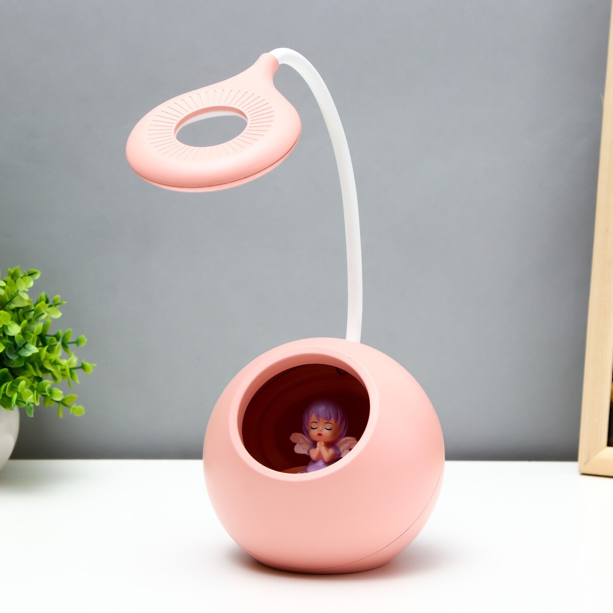 Настольная лампа с ночником RISALUX, цвет розовый