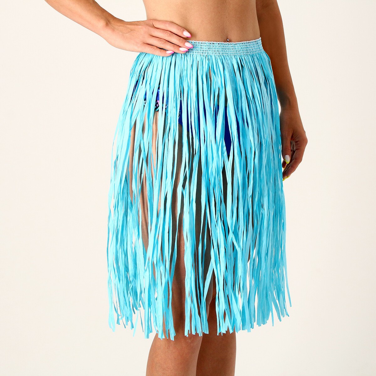 Гавайская юбка, 60 см, цвет голубой гавайская юбка 40 см голубой