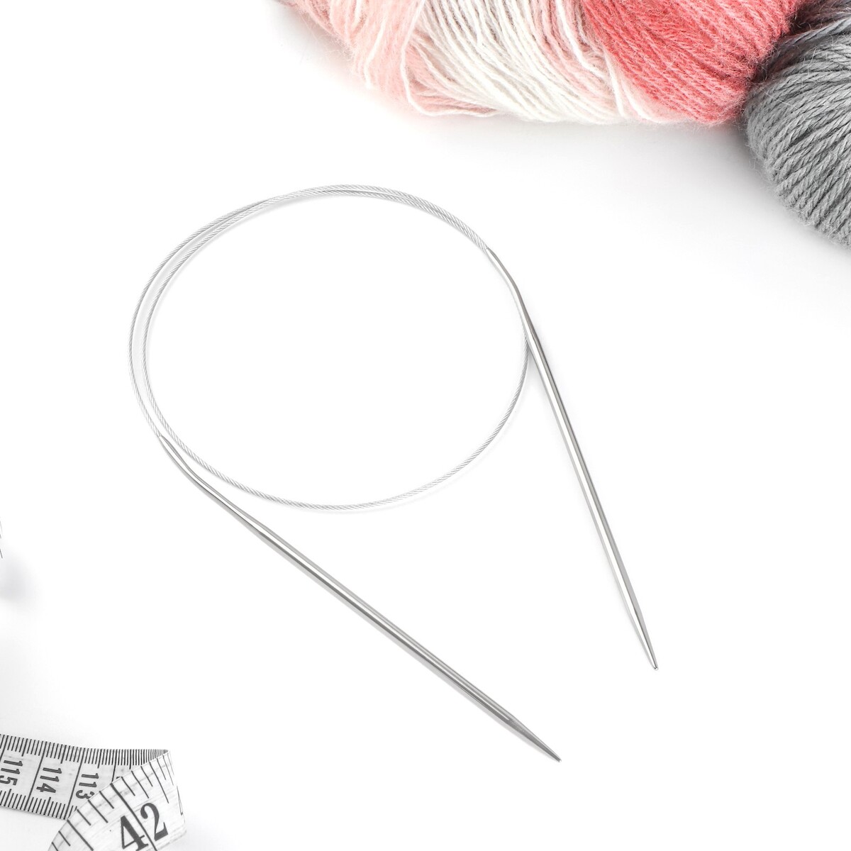 

Спицы круговые, для вязания, с металлическим тросом, d = 3,5 мм, 80 см