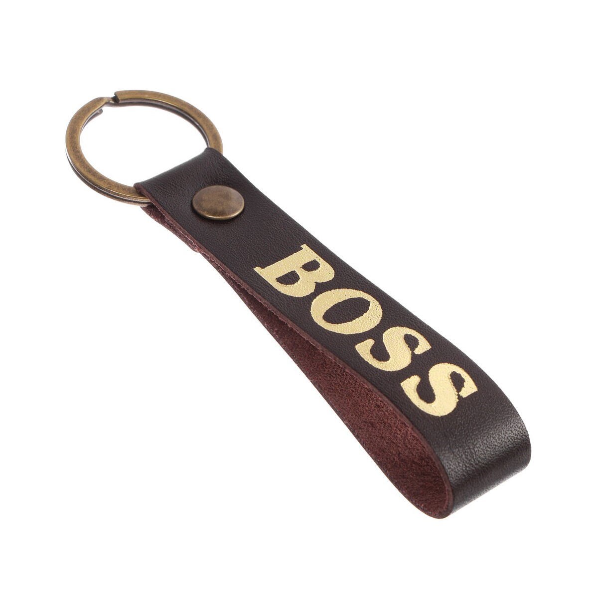 Брелок для автомобильного ключа, ремешок, натуральная кожа, коричневый, босс No brand 04944196 - фото 4