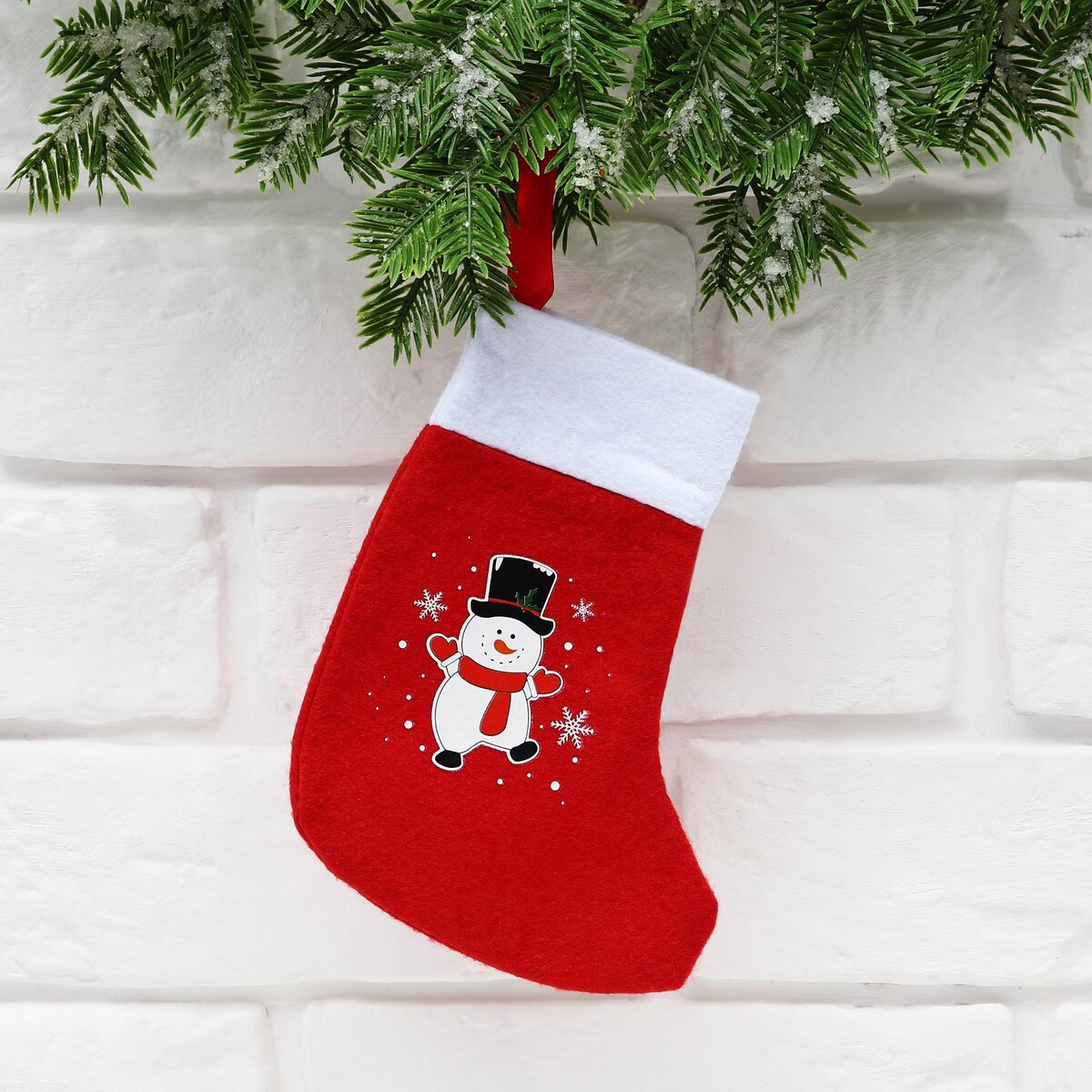 Мешочек-носок для подарков мешочек подарочный атласный 10 12см красный